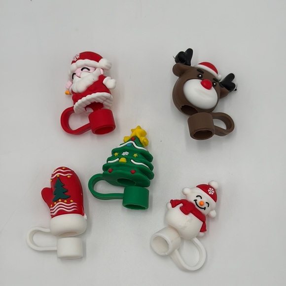 Other - 5 PCS Christmas Straw Covers – Brand New